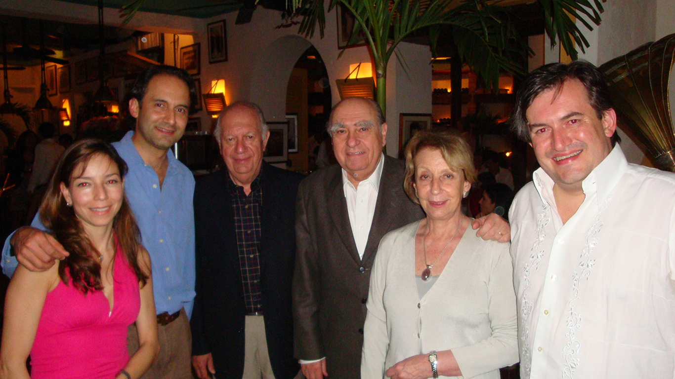 Alina Rodríguez, Santiago Zapata, Ricardo Lagos y Julio María Sanguinetti